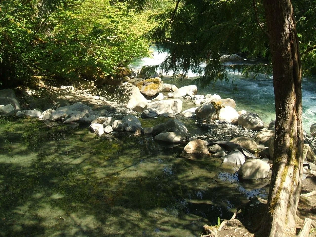 Photo: Recreation Sites and Trails BC. © Province of British Columbia, licensed under the Open Government Licence – British Columbia. Sloquet Hot Springs, photo 4