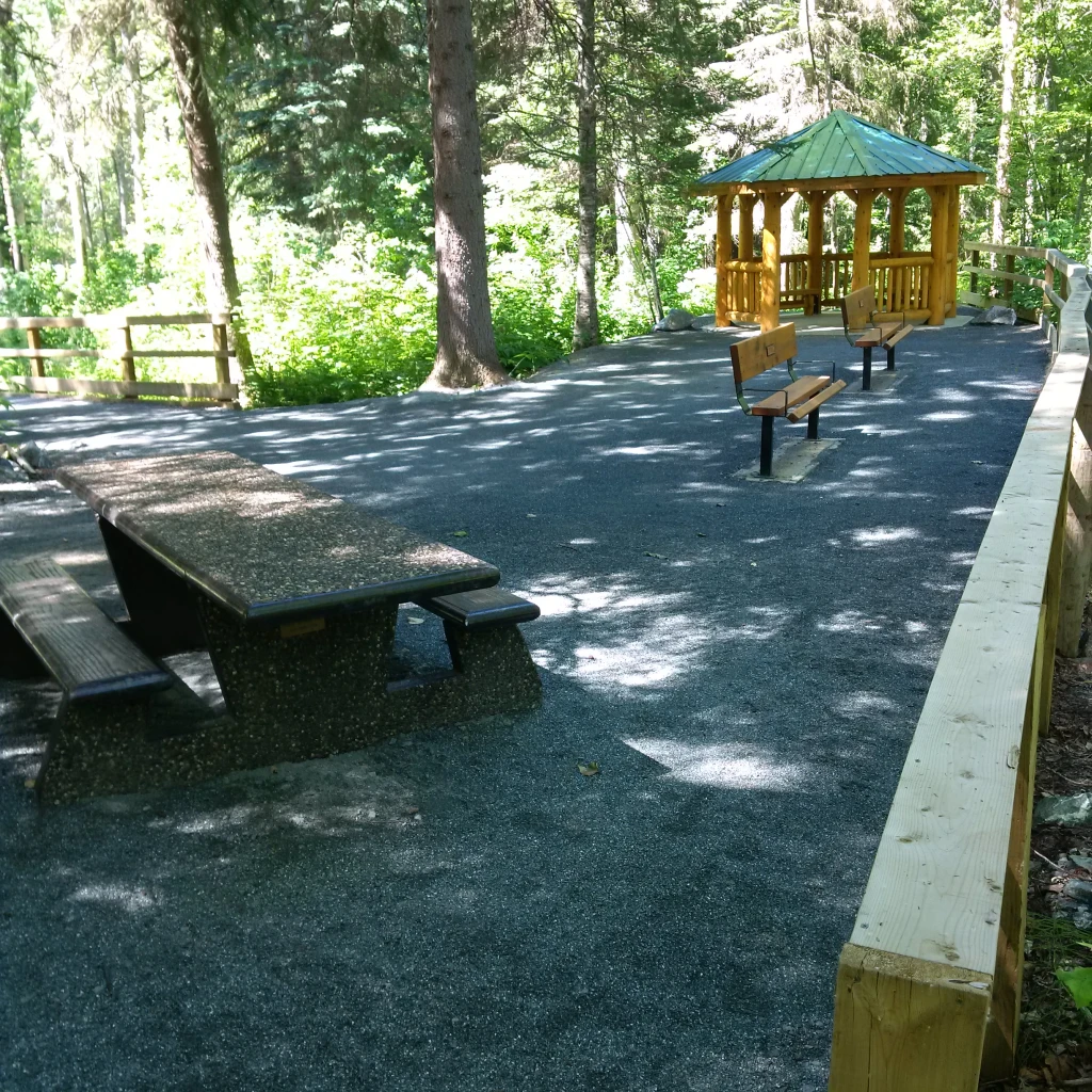 Photo: Recreation Sites and Trails BC. © Province of British Columbia, licensed under the Open Government Licence – British Columbia. Tabor Mtn. Staging Area 10 (Dougherty Creek), photo 3