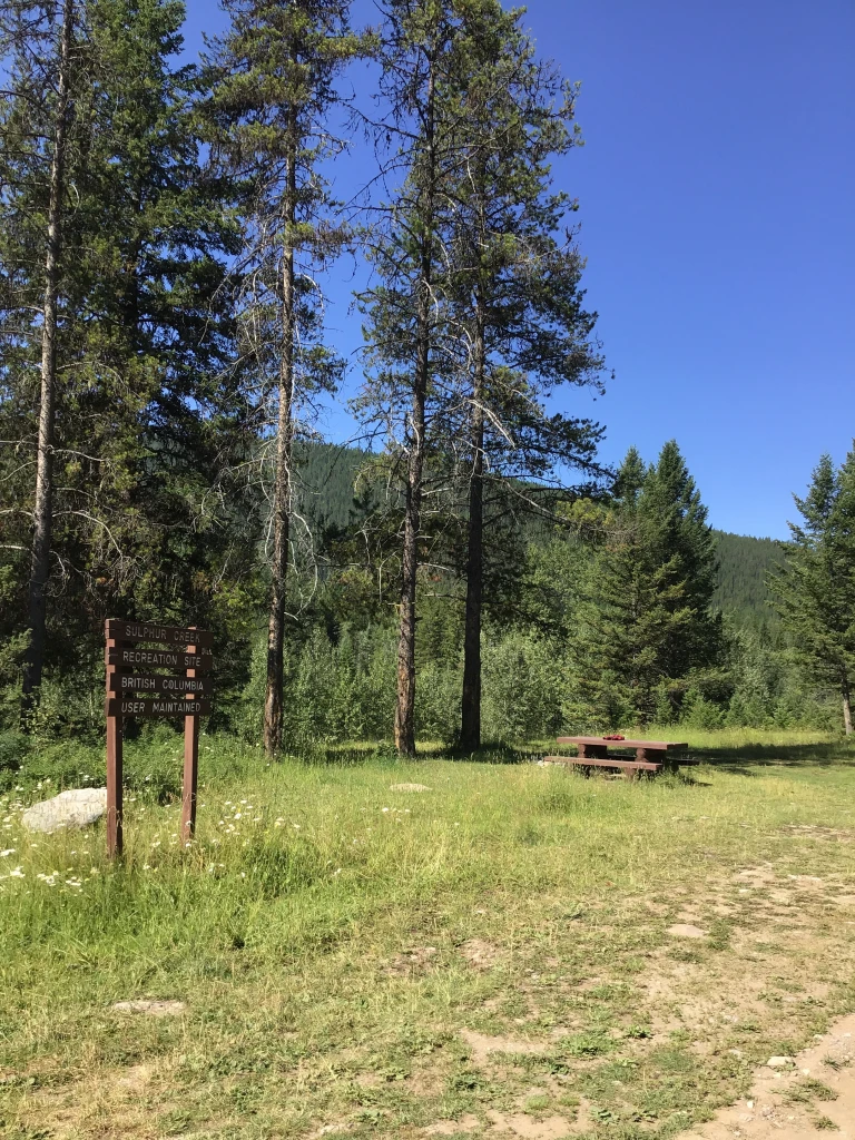 Photo: Recreation Sites and Trails BC. © Province of British Columbia, licensed under the Open Government Licence – British Columbia. Sulphur Creek, photo 4