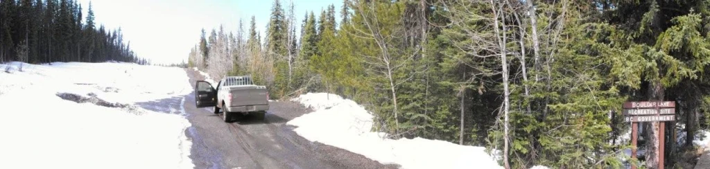Photo: Recreation Sites and Trails BC. © Province of British Columbia, licensed under the Open Government Licence – British Columbia. Boulder Lake, photo 2